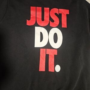 Nike Kids Black Hoodie with Red and White Just Do It